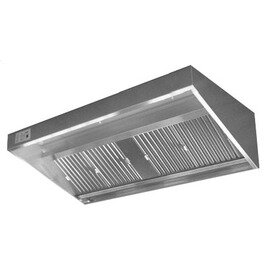 Wandhaube, ECO, Schrägform mit eingebautem Ventilator und Regler, Edelstahl, Aufbaubeleuchtung, 2 Filter, Tiefe 90 cm, Höhe 45 cm Produktbild