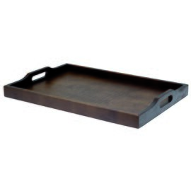 Zimmerservice-Tablett Holz nussbraun | rechteckig 600 mm  x 400 mm Produktbild