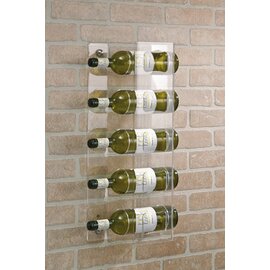 Weinregal, für 5 Flaschen bis zu einem Ø von 8,2 cm, für die Wandmontage, Material: Kunststoff, Maße: 29 x 14 x 60 cm Produktbild