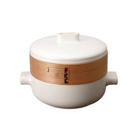 Dampfkasserole, Ø 24,0 x H 21,0 cm, feuerfeste Keramikschale kann in Verbindung mit Gasherd, Backofen, Mikrowelle und zum Kochen verwendet werden Produktbild