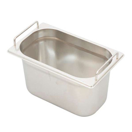 Gastronorm Behälter GN 1/4  x 150 mm Edelstahl | starre Griffe Produktbild