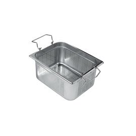 Gastronormbehälter GN 2/3  x 65 mm gelocht Edelstahl | Klappgriffe Produktbild