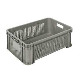 Mehrzweckstapelbehälter PE grau perforiert 36 ltr | 545 mm x 360 mm H 200 mm Produktbild