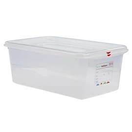 Frischhaltebox | Gefrierbox Gastronox mit Deckel GN 1/1 PP transparent 28 ltr | 530 mm x 325 mm H 200 mm mit Codierungsclips Produktbild
