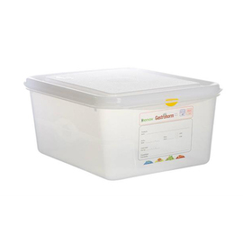 Frischhaltebox | Gefrierbox Gastronox mit Deckel GN 1/2 PP transparent 10 ltr x 265 mm H 150 mm mit Codierungsclips Produktbild