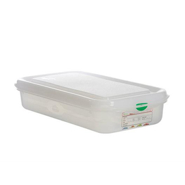 Frischhaltebox | Gefrierbox Gastronox mit Deckel GN 1/3 PP transparent 2,5 ltr | 325 mm x 176 mm H 65 mm mit Codierungsclips Produktbild