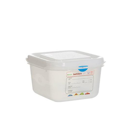 Frischhaltebox | Gefrierbox Gastronox mit Deckel GN 1/6 PP transparent 1,7 ltr | 176 mm x 162 mm H 100 mm mit Codierungsclips Produktbild