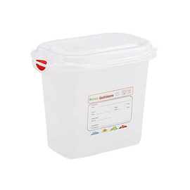 Frischhaltebox | Gefrierbox Gastronox mit Deckel GN 1/9 PP transparent 1,5 ltr | 176 mm x 108 mm H 150 mm mit Codierungsclips Produktbild