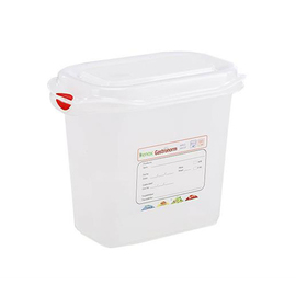 Frischhaltebox | Gefrierbox Gastronox mit Deckel GN 1/9 PP transparent 1,5 ltr | 176 mm x 108 mm H 150 mm mit Codierungsclips Produktbild