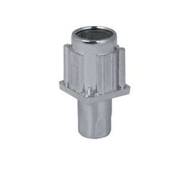 Einschlagfuß für Vierkantrohr 40 x 40 mm | Zamak vernickelt H 33 - 59 mm | Edelstahl-Drehstück Produktbild