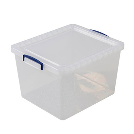 Aufbewahrungsbox mit Deckel PP transparent nestbar 33,5 ltr | 464 mm x 383 mm H 300 mm Produktbild