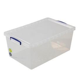 Aufbewahrungsbox mit Deckel PP transparent nestbar 62 ltr | 700 mm x 440 mm H 270 mm Produktbild