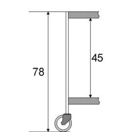 Beistellwagen wengé  | 2 Borde 710 x 460 mm Messinggestell Produktbild 1 S