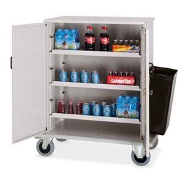 Minibar-Bestückungswagen grau 2 Lenk-, 2 Bockrollen 1000 mm  x 620 mm  H 1190 mm Produktbild