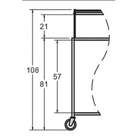 Servierwagen wengé  | 2 Borde 945 x 550 mm mit Haube Produktbild 1 S