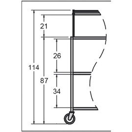 B-Ware | Servierwagen aus Holz mit Griffen, 3 Borden, mit Plexiglaskuppel, Farbe: Wènge Produktbild 1 S