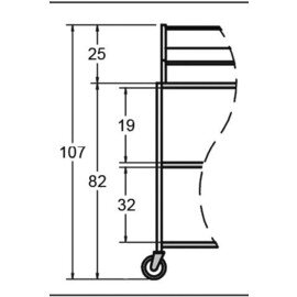 Servierwagen walnussfarben  | 3 Borde mit Flaschenhalter Produktbild 1 S