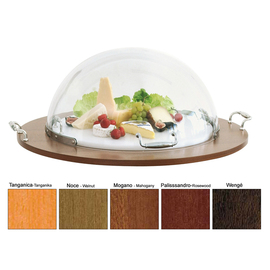 Käseaufsatz PARIS RUND, mit Rolltop-Haube, PE-Schneidbrett, Holz, Mahagoni Produktbild