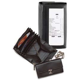 Kellnerbörse mit Kette Rindleder schwarz  L 190 mm Produktbild