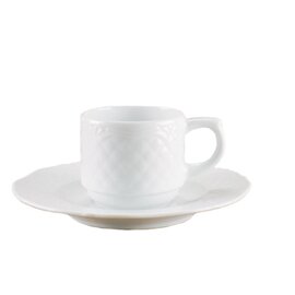 Kaffee-Untere, stapelbar, "Aphrodite Uni Weiss", Maße: Ø 135 mm, Höhe: 17 mm, Gewicht: 132 g Produktbild