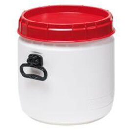 Super Weithalsfass HDPE weiß rot Deckel 26 ltr  Ø 338 mm  H 356 mm Produktbild