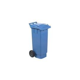 Müllbehälter 80 ltr Kunststoff blau Klappdeckel  L 525 mm  B 450 mm  H 940 mm Produktbild