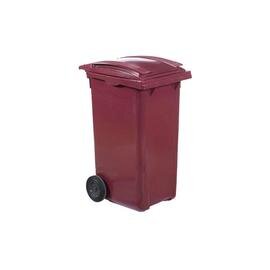 Müllbehälter 240 ltr Kunststoff rot Klappdeckel  L 725 mm  B 580 mm  H 1075 mm Produktbild