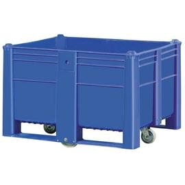 Großvolumen-Palettenboxen  • blau  • fahrbar  | 600 ltr | 1200 mm  x 1000 mm  H 960 mm Produktbild