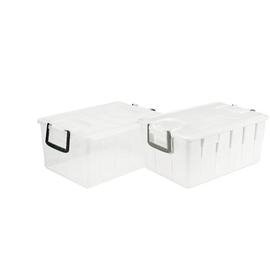 B-WARE | Lagerbehälter mit Deckel GASTRO-PLUS  • transparent-weiß  | 40 ltr | 580 mm  x 380 mm  H 256 mm Produktbild
