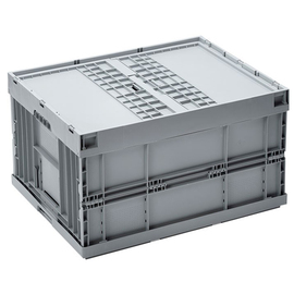 Faltbehälter mit Deckel Euronorm grau 169 ltr | 800 mm x 600 mm H 450 mm Produktbild