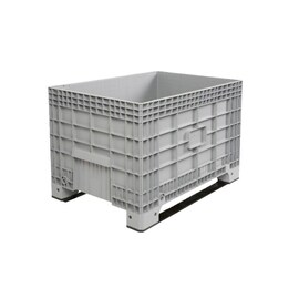Volumenbehälter COMFORT 500 ltr PP grau 2 Kufen | glatte Wände Produktbild