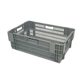 Drehstapelbehälter H 200 mm PP grau nestbar | Boden + Wände perforiert Produktbild