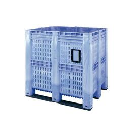 Supervolumenbox 1400 ltr HDPE blau Anzahl Kufen 3 perforiert Produktbild