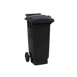 Müllbehälter 80 ltr Kunststoff schwarz Klappdeckel  L 525 mm  B 450 mm  H 940 mm Produktbild