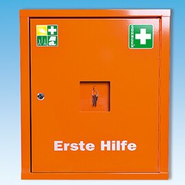 Verbandschrank EUROSAFE Feinblech orange  L 490 mm  B 200 mm  H 560 mm Produktbild