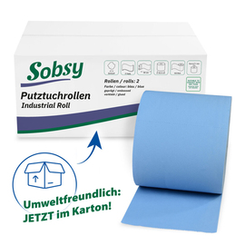 Industriepapierrolle SOPSY Zellstoff 2-lagig blau 220 mm Produktbild
