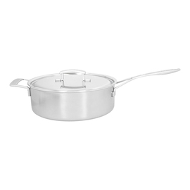 Schmorpfanne | Stieltopf 5,7 ltr Edelstahl mit Deckel | induktionsgeeignet | Boden-Ø 280 mm Produktbild