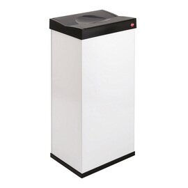 Abfallbehälter Big Box 60 ltr Stahlblech Kunststoff weiß | schwarz Schwingdeckel  L 340 mm  B 260 mm  H 750 mm Produktbild
