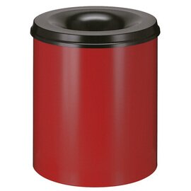 Papierkorb 80 ltr Metall rot | schwarz Einwurföffnung feuerlöschend Ø 465 mm  H 540 mm Produktbild