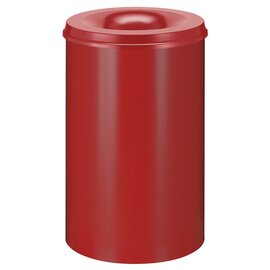 Papierkorb 110 ltr Metall rot Einwurföffnung feuerlöschend Ø 470 mm  H 720 mm Produktbild