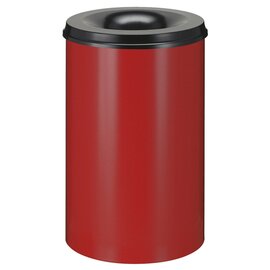 Papierkorb 110 ltr Metall rot | schwarz Einwurföffnung feuerlöschend Ø 470 mm  H 720 mm Produktbild