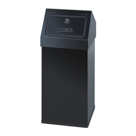 Abfallbehälter CARRO-PUSH 55 ltr Aluminium schwarz Pushdeckel  L 300 mm  B 300 mm  H 700 mm Produktbild