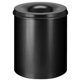 Papierkorb 80 ltr Metall schwarz Einwurföffnung feuerlöschend Ø 465 mm  H 540 mm Produktbild