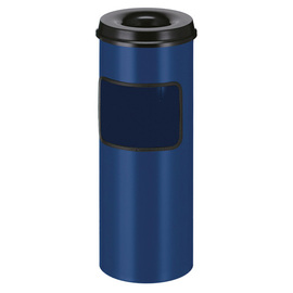 Ascher-Papierkorb feuerlöschend blau | schwarz rund inkl. Löschsand Produktbild