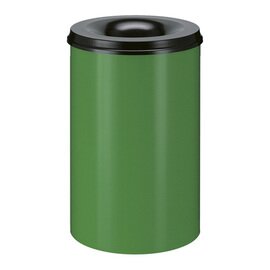 Papierkorb 110 ltr Metall schwarz grün Einwurföffnung feuerlöschend Ø 470 mm  H 720 mm Produktbild