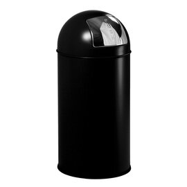Abfallbehälter PUSHCAN 40 ltr schwarz Pushdeckel Ø 350 mm  H 740 mm Produktbild