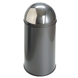 Abfallbehälter PUSHCAN 40 ltr grau Pushdeckel Ø 350 mm  H 740 mm Produktbild