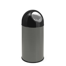 Abfallbehälter 40 ltr Metall metallic | schwarz Pushdeckel Ø 315 mm  H 670 mm Produktbild