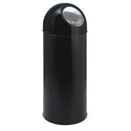 Abfallbehälter 55 ltr Metall schwarz Pushdeckel Ø 305 mm  H 540 mm Produktbild