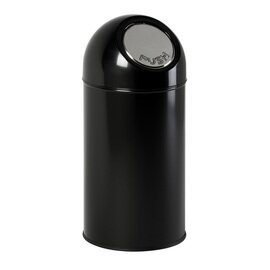 Abfallbehälter 40 ltr Metall schwarz Pushdeckel Ø 315 mm  H 670 mm Produktbild